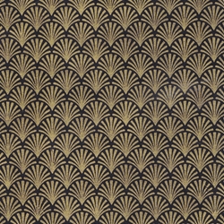 Nepalese Art Deco Scallop Paper- Gold on Black 20x30" Sheet