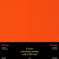 Origami Paper- 50 Orange Sheets