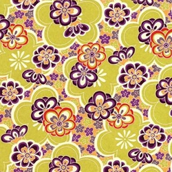 Bright Floral in Lime, Purple, & Red - 18"x24" Sheet