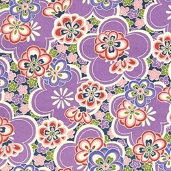 Bright Floral in Purple, Red, Pink, & Green - 18"x24" Sheet