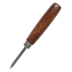 Curved Steel Etching Burnisher with Wood Handle
