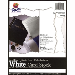 Pacon White Card Stock Pack of 100 each - 8-1/2 x 11 inch