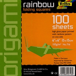 Origami Rainbow Folding Squares - Pack of 100 6"x6" Sheets