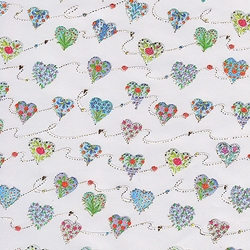 Holiday Paper & Wrap - Ornament Hearts on White 20"x27" Sheet