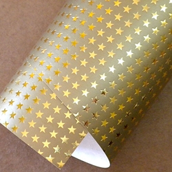 Holiday Paper & Wrap - Gold Stars 20"x27" Sheet