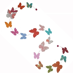 Decorative Paper Garland- Multicolor Butterflies