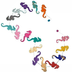 Decorative Paper Garland- Multicolor Seahorses