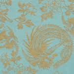 Nepalese Printed Paper- Golden Phoenix on Pale Blue 20x30" Sheet