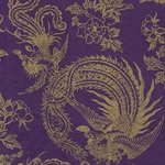 Nepalese Printed Paper- Golden Phoenix on Deep Purple 20x30" Sheet