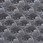 Art Deco Wave Paper- White Waves on Black Paper 20x30" Sheet