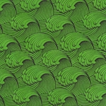 Art Deco Wave Paper- Black Waves on Green Paper 20x30" Sheet