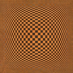 Psychedelic Orbs in Squares Op-Art Paper- Black on Orange 20x30" Sheet