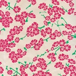 Nepalese Lokta Paper- Floral Branches in Magenta with Bright Green Branches 20x30" Sheet