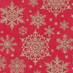 Red Paper with Gold Snowflakes- 20x30" Sheet