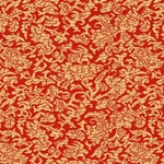 Chinese Brocade Paper- Peony in Red 26x16.75" Sheet