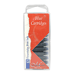 Manuscript Blue Fountain Pen Ink Cartridges - 12 Pack