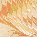 Marbled Paper from India- Orange Creamsicle Swirl 22x30" Sheet