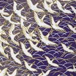 Japanese Chiyogami Paper- Cranes Fly Over Winter Grass 19x25" Sheet