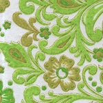 India Screen Printed Papers - Green & Chartreuse Paisley 22"x30" Sheet