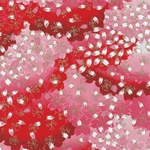 Red with Pink & White Flower Petals - 26"x19" Sheet