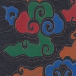 Tibetan Flame Print Lokta Paper- Indigo 20x30" Sheet