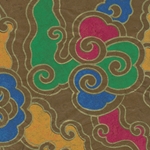 Tibetan Flame Print Lokta Paper- Walnut 20x30" Sheet