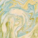 Nepalese Marbled Lokta Paper- Blue and Green on Natural