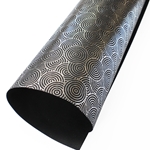 Metallic Foil Printed Paper from India- Art Deco Silver Circles on Black Paper