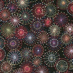Japanese Chiyogami Paper- Fireworks Celebration on Black 18"x24" Sheet