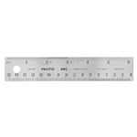 Stainless Steel 12 Inch Metal Ruler Non-Slip Rubber Back