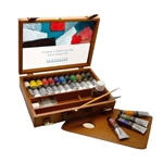 Sennelier Artist' Oil Sets, 12-Color Wood Box Set - 40ml Tubes
