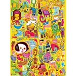 Jon Burgerman Doodles on Yellow- 19.5x27" Sheet