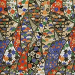 Multicolor Flowers and Leaves on Waves - 22"x31" Sheet