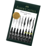 Faber Castell - Pitt Artist Pen Black Set of 8