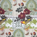 Rossi Decorative Paper from Italy- Birds and Tea Roses 28x40 Inch Sheet