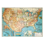 Cavallini Decorative Paper - USA Map 20"x28" Sheet