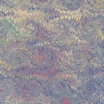 Handmade Italian Marble Paper- Scroll Swirls Blue Violet 19.5 x 27" Sheet