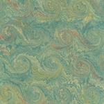 Handmade Italian Marble Paper- Scroll Swirls Turquoise 19.5 x 27" Sheet