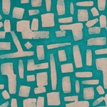 Batik Lokta Paper from Nepal- Interlocking Bricks in Turquoise 20x30" Sheet
