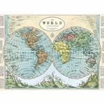 Cavallini Decorative Paper-Hemispheres Map #2 20"x28" Sheet