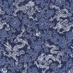 Chinese Brocade Paper- Blue Dragons 26x16.75" Sheet