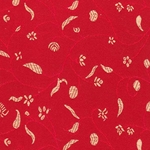 Chinese Brocade Paper- Gold Leaves on Red 26x16.75" Sheet