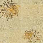 Chinese Brocade Paper- Gold Chrysanthemum 26x16.75" Sheet