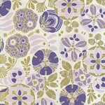 Rossi Decorated Papers from Italy - Liberty Flowers Purple  28"x40" Sheet