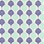 Rossi Italian Letterpress Paper- Blue Palm Leaves