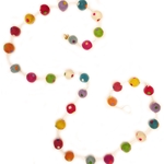 Decorative Felt Garland- Polka Dots on Assorted Color Large Pom Poms FG47