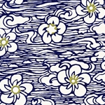 Floating Flowers in a Sea of Blue & White 18"x24" Sheet