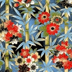Japanese Chiyogami Paper - Blue, Green, Red Bamboo Forest
