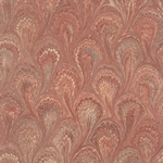 Handmade Italian Marble Paper- Peacock Burnt Orange 19.5 x 27" Sheet