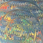 Nepalese Marbled Paper- Center Swirl Multi Color